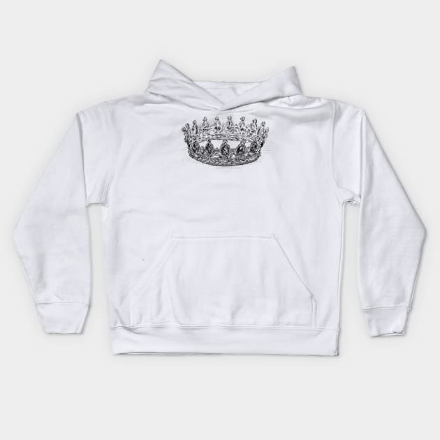 Crown Illustration Kids Hoodie by rachelsfinelines